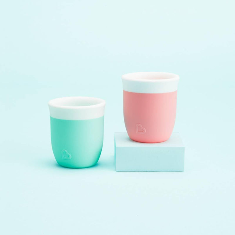 Munchkin C’est Silicone! Open Training Cup with Straw for Babies and Toddlers 6 Months+ Ideal Transition Sippy Cup, Free Flow Sippy Cup to Straw Cup for Baby and Toddler weaning, 4oz / 120ml, Mint