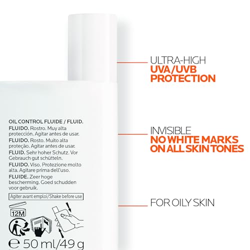 La Roche-Posay Anthelios UVMune 400 Oil Control Invisible Fluid Sunscreen SPF 50+ for Oily Skin 50ml