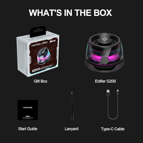 Edifier G200 Magnetic Bluetooth Speaker - Portable Phone Stand for iPhone - Gift Ideas - Game Mode - 7H Playtime - 5W Mini Speaker with Lanyard & RGB Night Light for Camping Tents & Desk/Home Decor