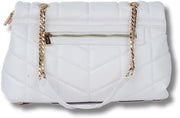 Natalia Soft Puffer Quilted Leather Women's Crossbody Handbag with Gold Chain