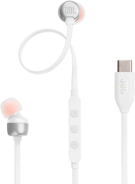 JBL Tune 110 Wired In-Ear Headphones, Deep and Powerful Pure Bass Sound, 1-Button Remote/Mic, Tangle-Free Flat Cable, Ultra Comfortable Fit - Black, JBLT110BLK