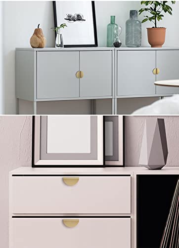 6 Pack Brushed Gold Semicircle Cabinet knobs Kitchen Cabinet Pulls with Vintage Cupboard Drawers Hardware Dresser Drawer Handles Kitchen Cabinet Handles (S, 6 Pack, Brushed Gold), ABT-303-S