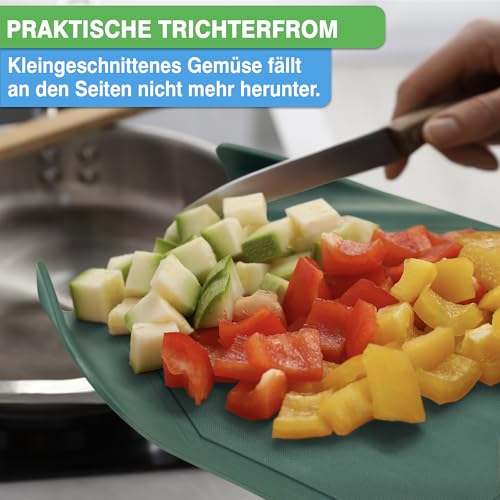 YourCasa 3 x Plastic Chopping Board Set - BPA Free - Chopping Board with Funnel Shape and Juice Groove - Kitchen Board Non-Slip & Dishwasher Safe - Cutting Board - Cutting Mat Kitchen - Non-Slip Board