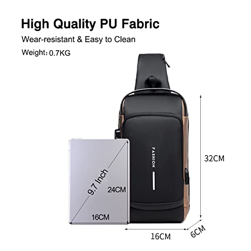 FANDARE Anti-theft Sling Bag Business Men Bag Chest Crossbody bags with USB