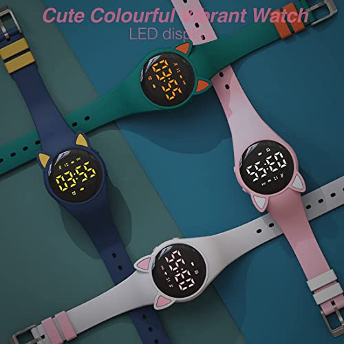 ELECDON Kids Digital Sport Watch, Kids Watch for Girls Boys with Pedometer Alarm Clock Stopwatch Distance Calories IP68 Waterproof LED Display Great Gift for Children (White)