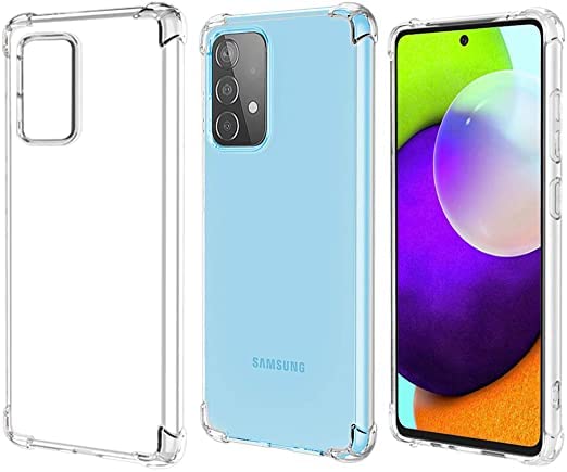 Zubitech Samsung Galaxy A52 4G / 5G / A52S clear silicone case soft TPU transparent anti scratch silicon cover with reinforced shockproof bumper corner protection for Samsung Galaxy A52 / A52s
