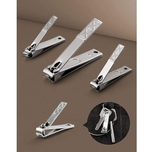 Nail Clippers and Beauty Tool Portable Set, 21Pcs Stainless Steel Manicure Kit Professional Nail Clippers Kit Pedicure Care Tools Grooming Tools with PU Leather Case for Men Women Travel&Home (Brown)