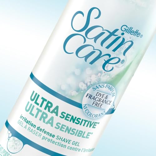 Gillette Venus Satin Care Women's Shave Gel, Ultra Sensitive, 7 Ounce, Pack of 2