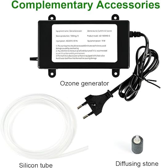 RGSGZCO Household Multi-functional Ozone Generator for Air Purification, Water Treatment, Vegetable Cleaning - 1000 mg/h Machine for Purifying Water