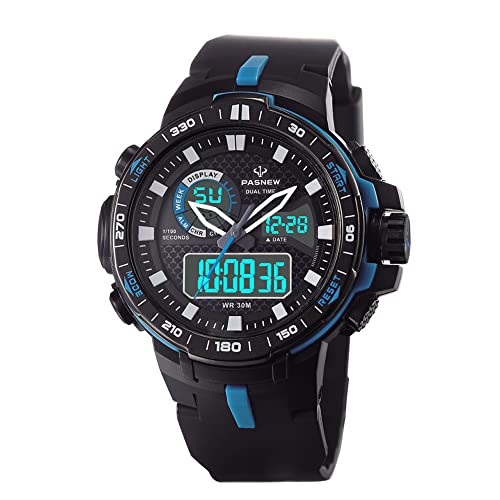 PASNEW Watches,Boy Multifunction Watch,Large Dial Watch,Teen Boy Waterproof Watches,Outdoor Sports Watch