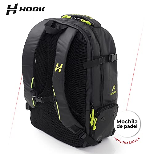 PADEL RACKETS INNOVATION SL. Hook ??Padel Backpack ??32 x 22 x 50 cm ??Unisex ??Waterproof Fabric ??Shoe Compartment ??Reinforced Lumbar System ??Adjustable Straps