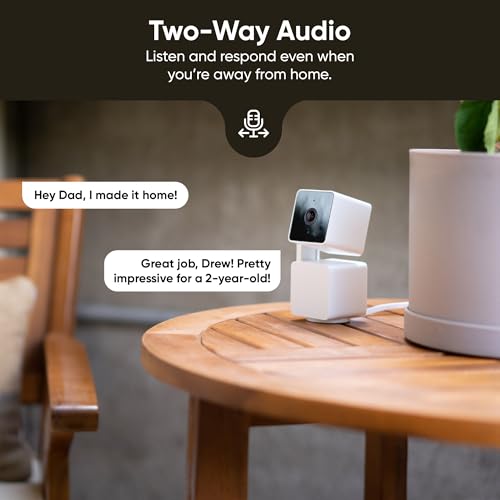 WYZE Cam Pan v3 Indoor/Outdoor IP65-Rated 1080p Pan/Tilt/Zoom Wi-Fi Smart Home Security Camera with Color Night Vision, 2-Way Audio, Compatible with Alexa & Google Assistant, Black, 2-Pack