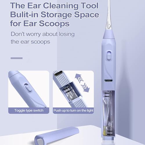 Joyzzz Ear Wax Removal Tool, Ear Cleaning Tool with USB Charging, Ear Wax Remover with Light Kids, Ear Cleaner with Built-in Storage Space, Upgraded Ear Wax Removal with Light for Kids & Adults