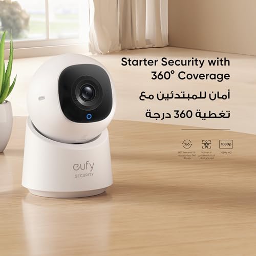 eufy Security Indoor Cam C210 1080p Resolution Security Camera Indoor with 360° Pan and Tilt, Plug-In Home Security Camera with Wi-Fi, Human/Motion AI, No Monthly Fee