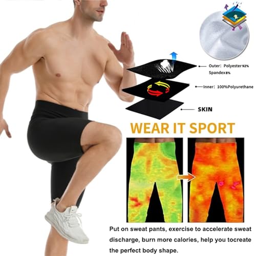 High Waisted Sauna Sweat Shorts, Heat Trapping Compression Leggings, Tummy Control Thigh Trainer, Athletic Slimming Pants