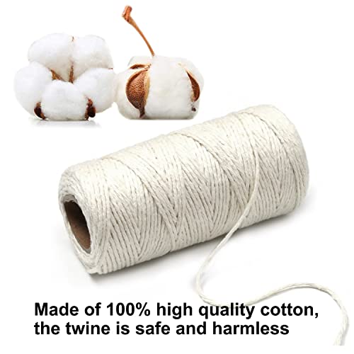 ECVV® 100 M Cooking Twine, Strong Food Safe Cotton Wraps String for Tying Meat, Baking, DIY Crafts, Gifts Making Sausage Packaging Decoration Macrame Cord Thickness 2MM