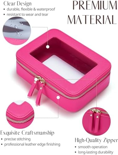 Small Cosmetic Bag for Purse Mini Makeup Bag for School Cute Clear Make Up Pouch for Travel Tiny Leather White Make Up Organizer Case for Backpack Toiletry Bag Waterproof Square Pouch with Zipper