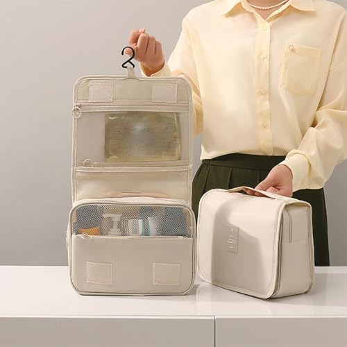 Lonimia Hanging Travel Toiletry Bag, Hangable Toiletry Bag, Polyester Material Multiple Compartments Thickened Waterproof Hangable Practical Travel bag, Suitable for Journeys, Business Trips Etc