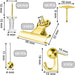 ZELLYA 310 Pcs Push Pins Set, Thumb Tacks Decorative Push Pins Map Head Pin for Cork Board with Push Pin Hook Pushpin Clip, 5 Style Office Accessories for Cork Board Map Office (Gold)