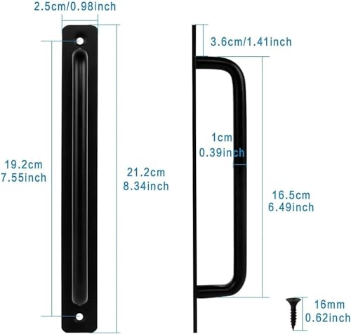 Excefore Door Handles Pull Push Door Handles Barn Door Handle Heavy Duty Aluminium Alloy Safety Grab Bar Toilet Cabinet Garage Shed Hardware Bathrooms Shower Decorative Pull Handle (2Pack)