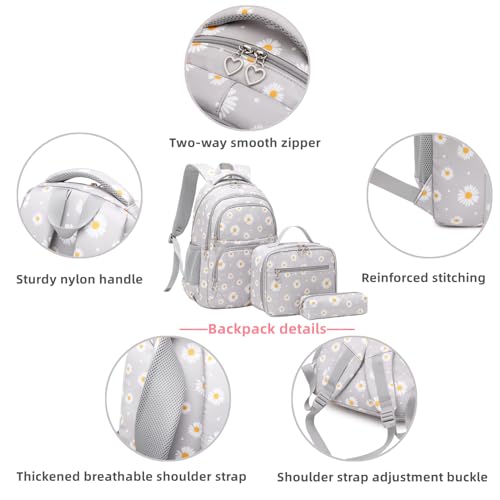 Armbq Girls Backpack Kids School Bookbag Set for Teen Girls Elementary Students Casual Back Pack with Lunch Box