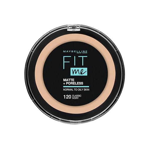 Maybelline New York Fit Me Matte & Poreless Powder, 120 Classic Ivory, 12 gm