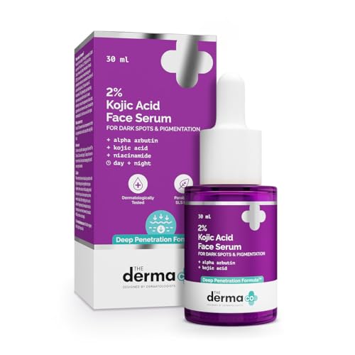The Derma Co 2% Kojic Acid Face Serum With 1% Alpha Arbutin & Niacinamide For Dark Spots & Pigmentation, 30 ml (Pack of 1)