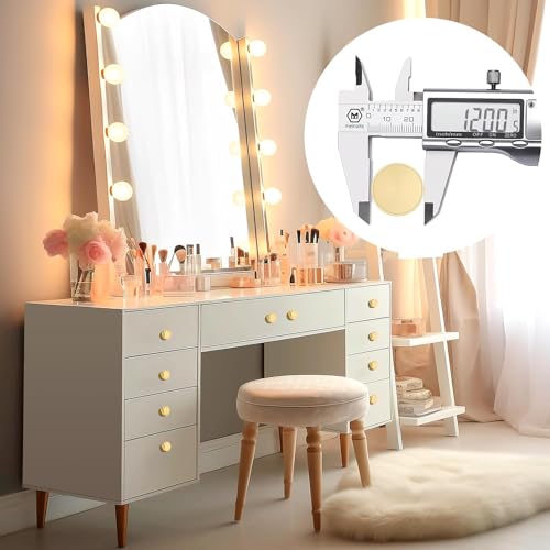 6 Pack Gold Cabinet Knobs: Vintage Cabinet Ring Pulls Dresser Handles Furniture Hardware for Kitchen Cupboard Drawers Closet Door - Easy to Install (Style1)