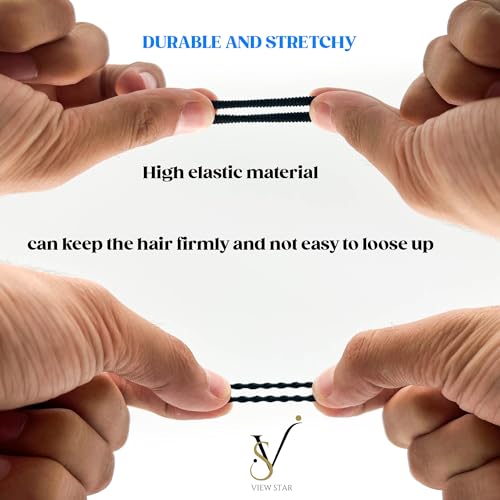 Viewstar 74 PCS Black Hair Ties Set - Durable Elastic Rubber Bands & Mini Claw Clips for Women & Girls ??No Damage, Strong Hold, Travel-Friendly Storage Box