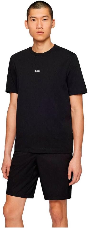 Men's TChup Stretch Cotton Logo Print T-Shirt - Black
