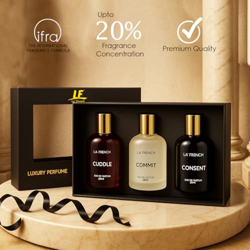 La French Perfume Gift Set for Women 3x30 ML Cuddle Commit & Consent Perfume Scent | Long Lasting EDP Fragrance Scent | Date night fragrance | Ideal Gift for Women