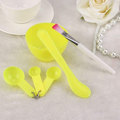 ECVV 4 in 1 DIY Facial Mask Mixing Bowl Brush Spoon Stick Brush Face Care Set Women Facial Beauty Professional Kits Tools (ORANGE)