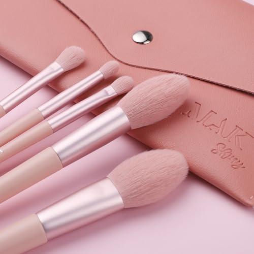 MAK Shiny Makeup Brushes 11 PCS Set with PU Leather Bag (11 Pcs + PU Leather Bag)