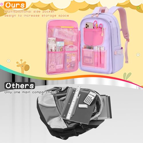 SYOSI Cute Cartoon School Bag for Girls, Large Capacity & Ultralight Waterproof Backpack, Perfect Lightweight Daypack for Kids, Ideal School Gifts!