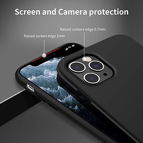 OTOFLY iPhone 11 Pro Case,Ultra Slim Fit iPhone Case Liquid Silicone Gel Cover with Full Body Protection Anti-Scratch Shockproof Case Compatible with iPhone 11 Pro (Black)