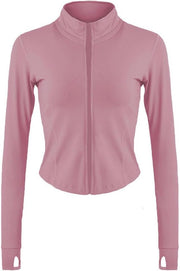Women Athletic,full Zip Casual - Brick Red