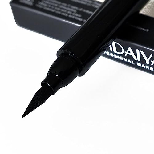 Handaiyan Waterproof 2 in 1 Eyeliner Stamp Liquid Liner Professional Makeup Long Lasting Quick Smudge Proof Hyper Drying Resistant Stay All Day Waterline Winged Instant Result(Classic Black)