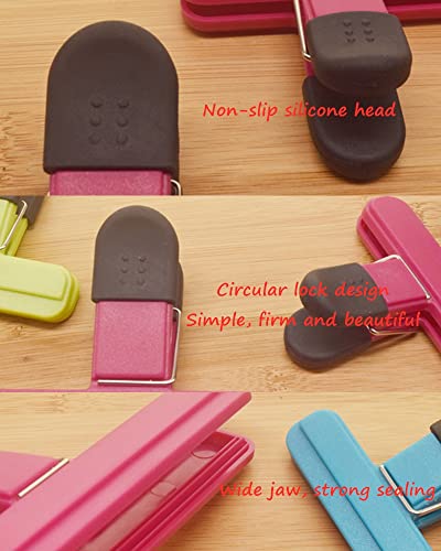 Beauenty 10PCS Seal Clips,Grocery Bag Snack Keeping Packages,Multiple Colors And Sizes,Large Chip Heavy Duty Food Clips For Kitchen Snacks Food Office Home Wardrobe Lifestyle Essentials(4 big 6 small)