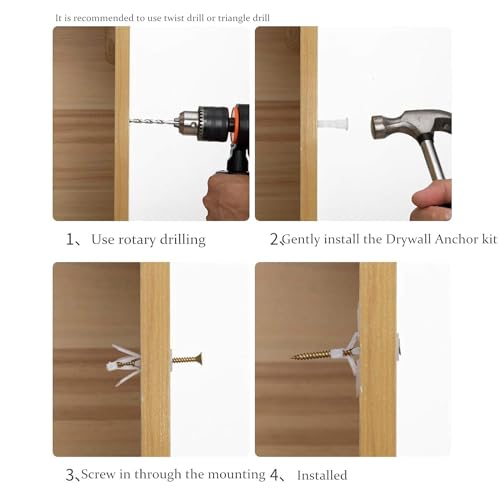 50 Pcs Drywall Anchor kit, Plasterboard Hollow Wall Anchors Expansion Plugs and Stainless Steel Metal Screws,Expansion Tube Pipe for Drywall Curtain Gypsum Board Wall Installation Fastener Hardware