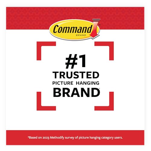 Command Large Picture Hanging Strips, White, Holds Up To 16 Lbs, 14-Pairs, Easy To Open Packaging
