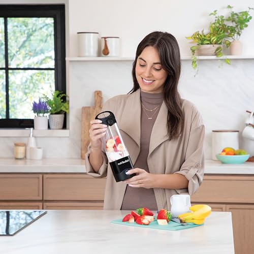 Nutribullet Portable 475ml cordless Blender for Shakes & Smoothies, BPA Free, Leakproof Flip and sip, USB-C type, PB475W, Black