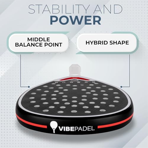 VIBEPADEL Torch Padel Racket Intermediate Advanced for Power, Precision and Performance | Padel Rackets for Adults with Carbon Frame and VIBE EVA P-CORE | Paddle Tennis Racket