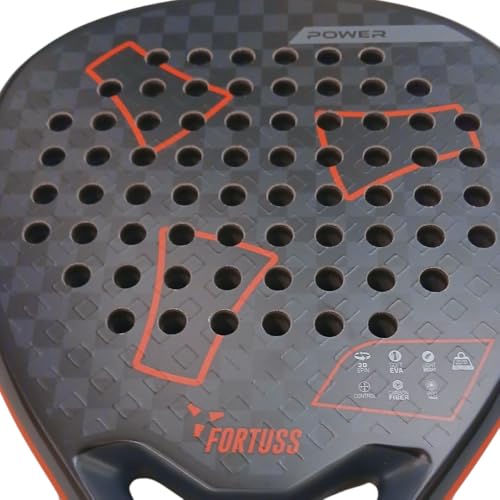 FORTUSS Padel Tennis Racket - Full Carbon Fiber - 3D Mat Rhomboid Surface with Light EVA Memory Flex Foam Core - Padel Racquet - Diamond Shape Paddle Racket with Bag Included (Red/Black)