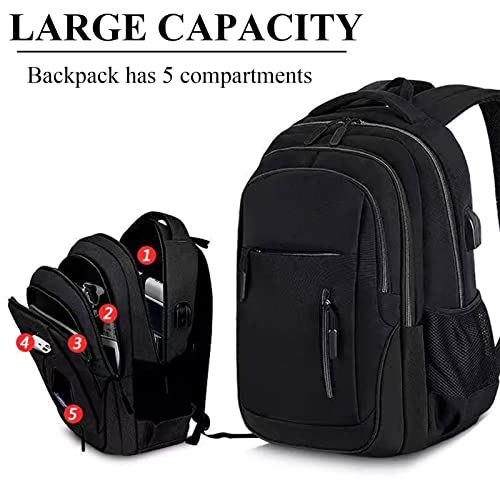 Qiccijoo Laptop Backpack for Men & Women Business Travel Backpack with Usb Charging Port College School Computer Backpack Fits 15.6 Inch Laptop Notebook