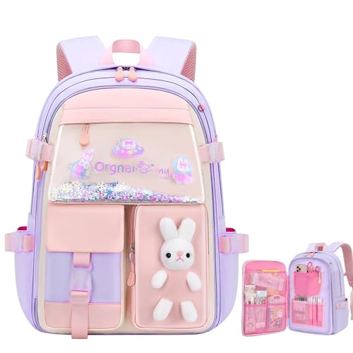 SYOSI Cute Cartoon School Bag for Girls, Large Capacity & Ultralight Waterproof Backpack, Perfect Lightweight Daypack for Kids, Ideal School Gifts!