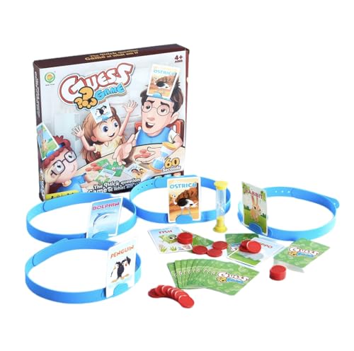 Animal Guess Who? | 4-Player Headband Board Game | 54 Animal Cards | Wild Party Fun fFor Families And Kids 3+
