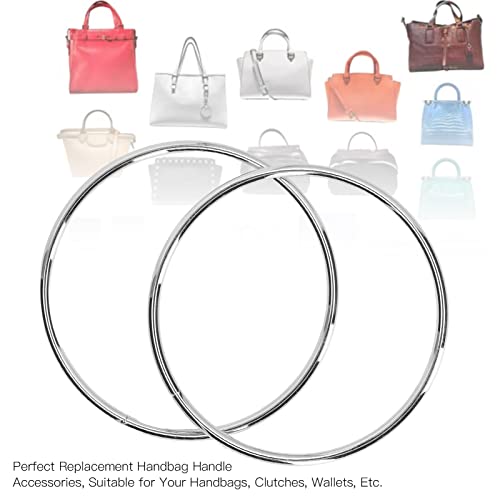 Sorandy Purse Handle Replacements - Round Shape Metal Handles for Luggage, Shoulder Bag, Beach Bag, Handbag DIY Accessories (#3) - 2Pcs