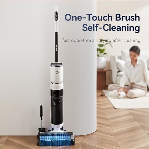 INXNI W10 16KPA Cordless Wet Dry Vacuum Cleaner with Self Cleaning, Vacuum and Mop, Long Runtime Wet Dry Vacuum Mop All in One with Edge to Edge Cleaning for Hard Floor, Carpets, 8.8 lbs