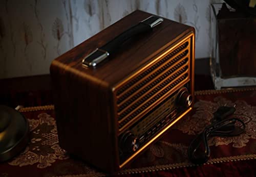 classic vintage speaker with Bluetooth for indoor and portable for outdoor, classic style Radio AM/FM/SW, USB and TF/SD Card (small vintage speaker)