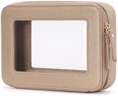 Small Cosmetic Bag for Purse Mini Makeup Bag for School Cute Clear Make Up Pouch for Travel Tiny Leather White Make Up Organizer Case for Backpack Toiletry Bag Waterproof Square Pouch with Zipper